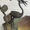 1900' Corbeille A Fruit Bronze Patiné Art Nouveau, Grue Du Japon Et Nénuphars 47 X 58 X H 54 cm – Image 4