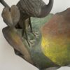 1900' Corbeille A Fruit Bronze Patiné Art Nouveau, Grue Du Japon Et Nénuphars 47 X 58 X H 54 cm – Image 7