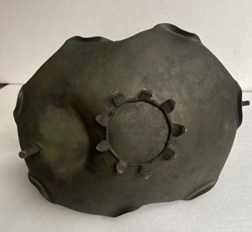 1900' Art Nouveau Patinated Bronze Fruit Basket, Japanese Crane And Water Lilies 47 X 58 X H 54 cm - Image 8