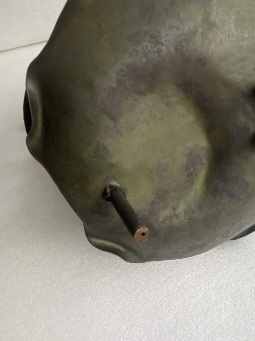 1900' Art Nouveau Patinated Bronze Fruit Basket, Japanese Crane And Water Lilies 47 X 58 X H 54 cm - Image 10