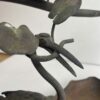 1900' Corbeille A Fruit Bronze Patiné Art Nouveau, Grue Du Japon Et Nénuphars 47 X 58 X H 54 cm – Image 15