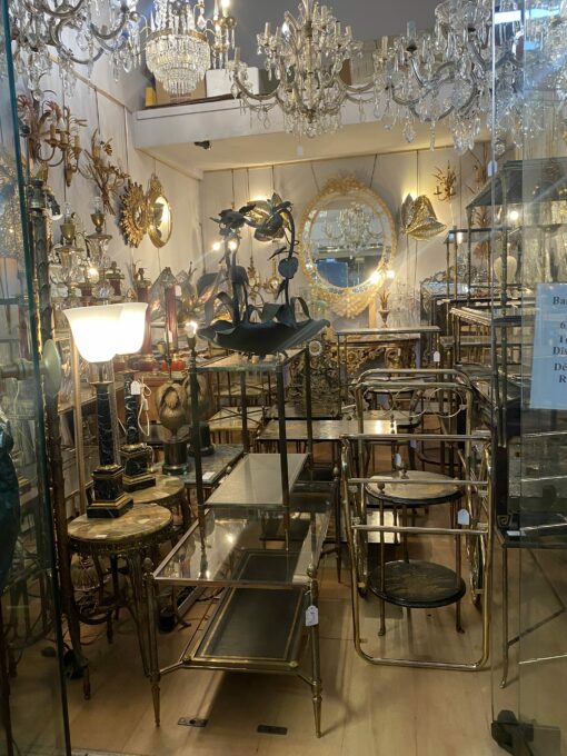 1900' Art Nouveau Patinated Bronze Fruit Basket, Japanese Crane And Water Lilies 47 X 58 X H 54 cm - Image 2