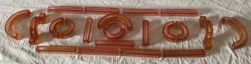1875/1900' Baccarat Table Runner Red Color Tors Model Signed 200 X 50 cm - Image 3