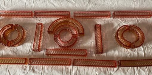 1875/1900' Baccarat Table Runner Red Color Tors Model Signed 200 X 50 cm - Image 4