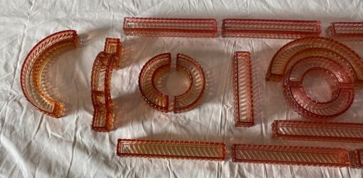 1875/1900' Baccarat Table Runner Red Color Tors Model Signed 200 X 50 cm - Image 5