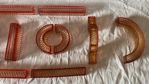 1875/1900' Baccarat Table Runner Red Color Tors Model Signed 200 X 50 cm - Image 6