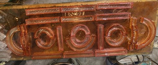 1875/1900' Baccarat Table Runner Red Color Tors Model Signed 200 X 50 cm - Image 12