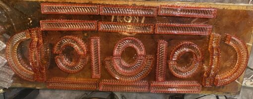 1875/1900' Baccarat Table Runner Red Color Tors Model Signed 200 X 50 cm - Image 13