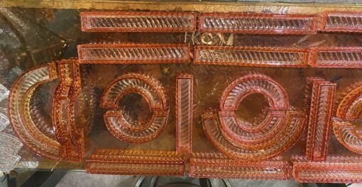 1875/1900' Baccarat Table Runner Red Color Tors Model Signed 200 X 50 cm - Image 15