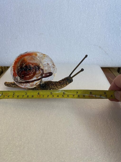 1970/80 Snail In Bronze And Glass Paste, Sculpture Signed LOHE - Image 2