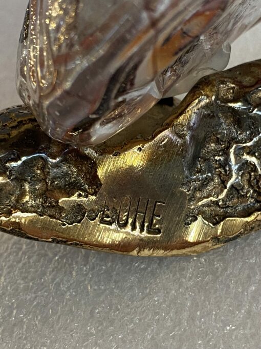 1970/80 Snail In Bronze And Glass Paste, Sculpture Signed LOHE - Image 8