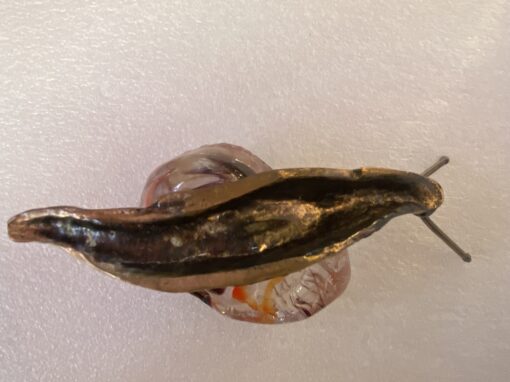 1970/80 Snail In Bronze And Glass Paste, Sculpture Signed LOHE - Image 10