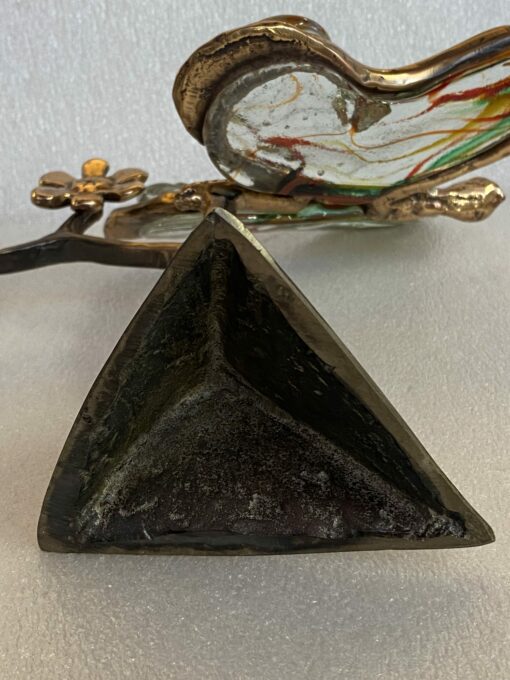 1970/80 Papillon En Bronze Et Pâte De Verre, Sculpture Signée LOHE – Image 7