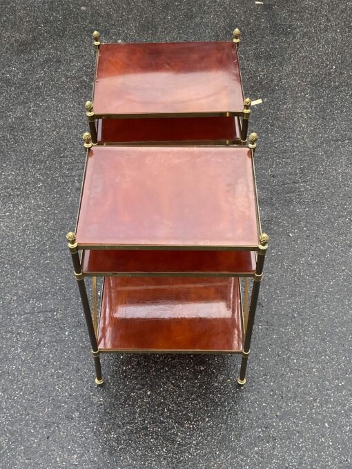 1950/70′ Pair of Shelves has 3 Levels With Bakelite Maison Baguès with Crosses Flower - Image 2