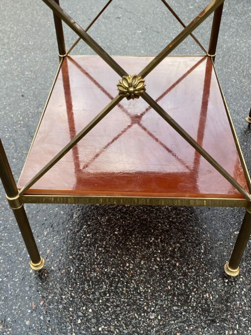 1950/70′ Pair of Shelves has 3 Levels With Bakelite Maison Baguès with Crosses Flower - Image 4