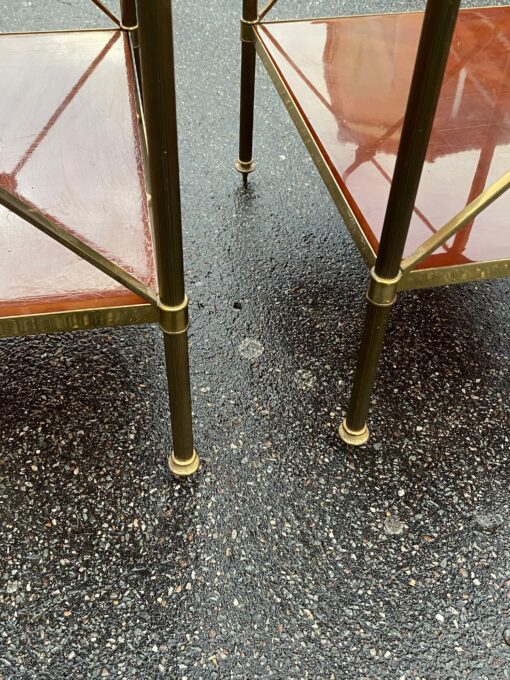 1950/70′ Pair of Shelves has 3 Levels With Bakelite Maison Baguès with Crosses Flower - Image 6