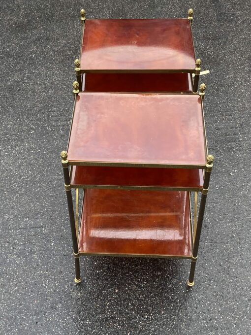 1950/70′ Pair of Shelves has 3 Levels With Bakelite Maison Baguès with Crosses Flower - Image 8