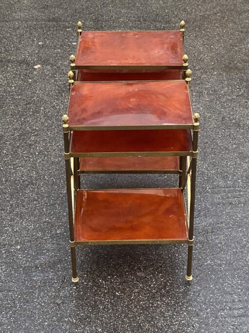 1950/70′ Pair of Shelves has 3 Levels With Bakelite Maison Baguès with Crosses Flower - Image 9