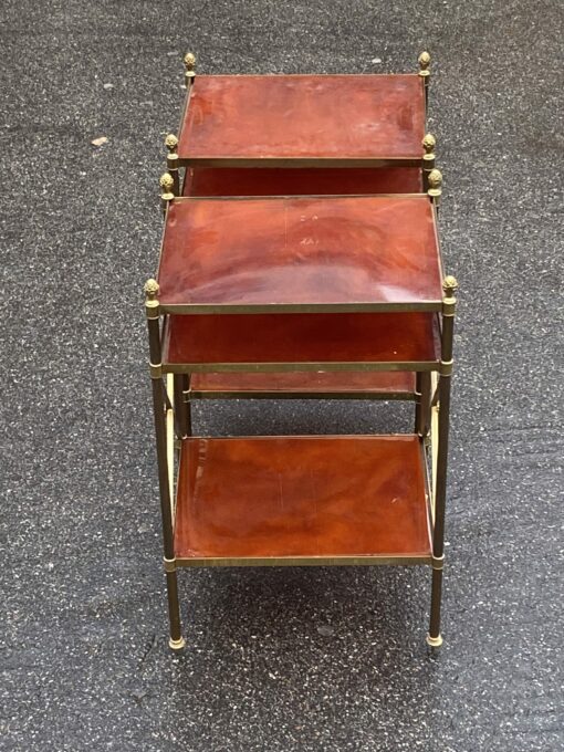 1950/70′ Pair of Shelves has 3 Levels With Bakelite Maison Baguès with Crosses Flower - Image 10
