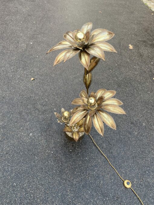 1970′ Maison Jansen Brass Illuminating Plant 3 Heads H 100 cm