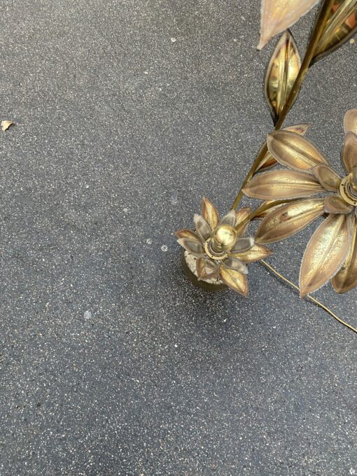 1970′ Maison Jansen Brass Illuminating Plant 3 Heads H 100 cm - Image 3
