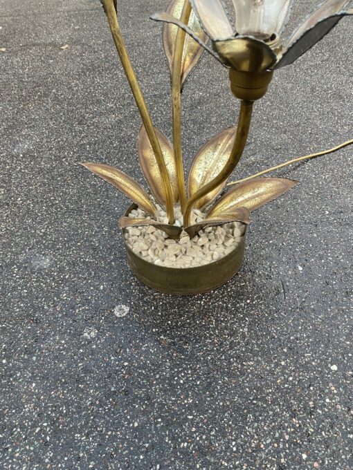 1970′ Maison Jansen Brass Illuminating Plant 3 Heads H 100 cm - Image 4