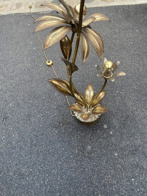 1970′ Maison Jansen Brass Illuminating Plant 3 Heads H 100 cm - Image 8