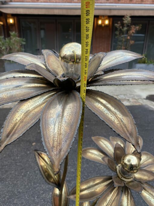 1970′ Maison Jansen Brass Illuminating Plant 3 Heads H 100 cm - Image 10
