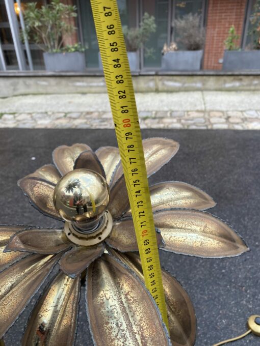1970′ Maison Jansen Brass Illuminating Plant 3 Heads H 100 cm - Image 11