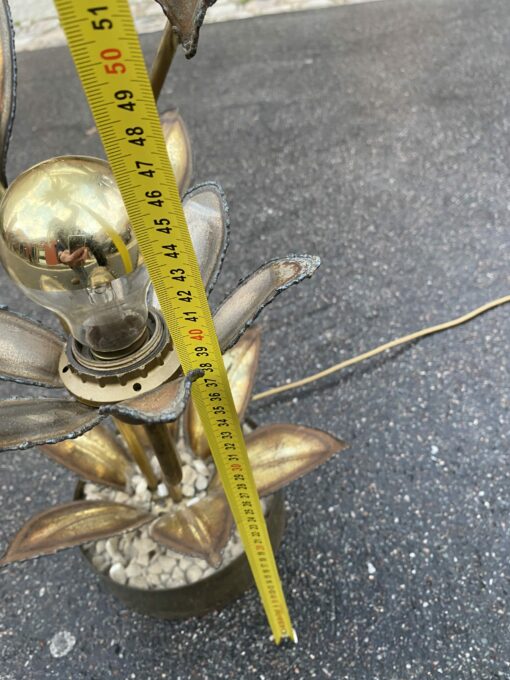 1970′ Maison Jansen Brass Illuminating Plant 3 Heads H 100 cm - Image 12
