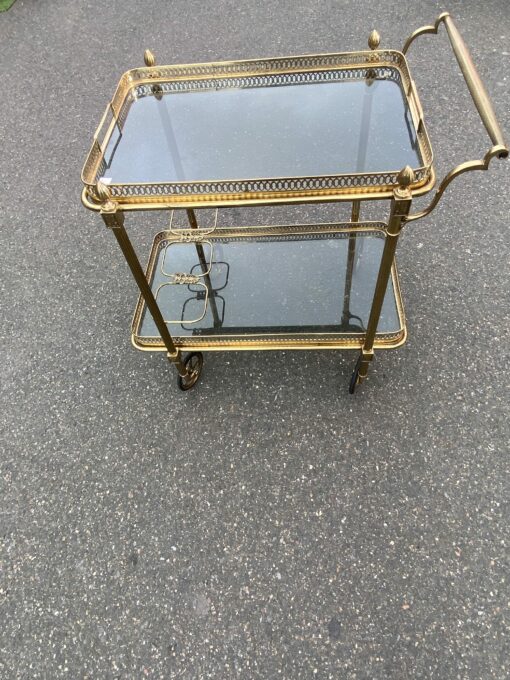 1950/70 Maison Jansen Rolling Trolley In Brass And Gilt Bronze - Image 4