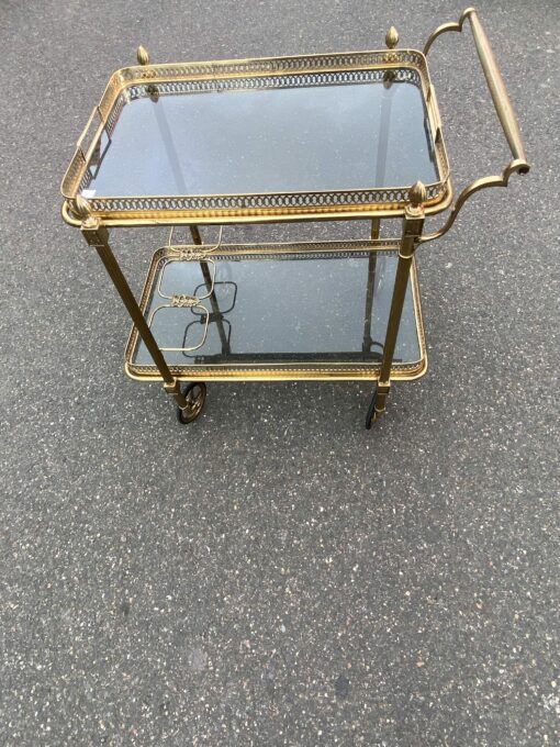 1950/70 Maison Jansen Rolling Trolley In Brass And Gilt Bronze - Image 5