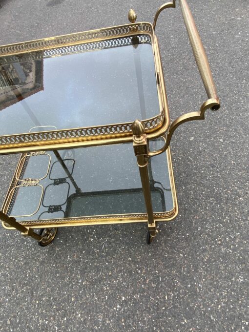 1950/70 Maison Jansen Rolling Trolley In Brass And Gilt Bronze - Image 6
