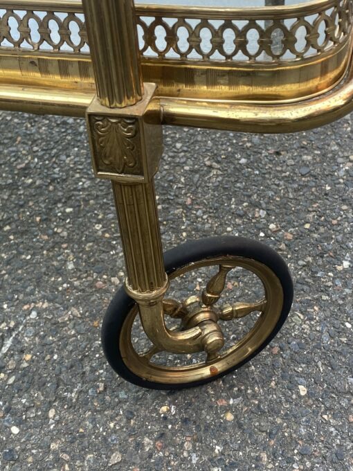 1950/70 Maison Jansen Rolling Trolley In Brass And Gilt Bronze - Image 8