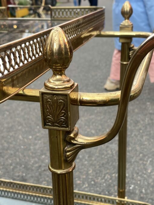 1950/70 Maison Jansen Rolling Trolley In Brass And Gilt Bronze - Image 9