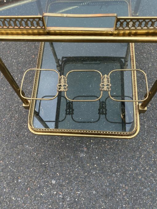 1950/70 Maison Jansen Rolling Trolley In Brass And Gilt Bronze - Image 10