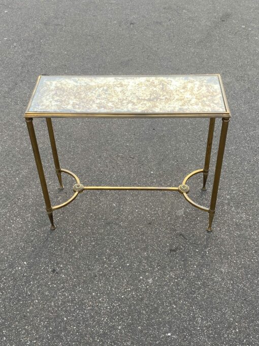 1950/70 Console Or End Of Sofa Gilt Bronze Maison Jansen Or Maison Charles Or Maison Bagués Aged Oxidized Mirror Tray With Spacer 65 cm X 25 X H 56 cm - Image 6