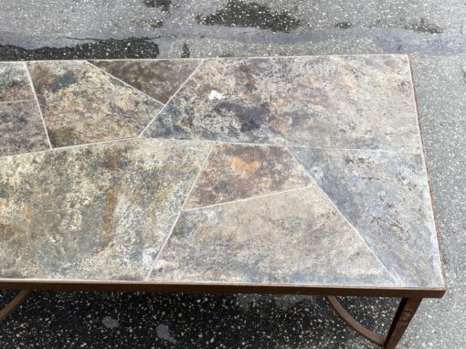 1950/70 Wrought Iron Coffee Table With Correze Slate Top Spacer 90.5 X 45.5 X H 45 cm - Image 18