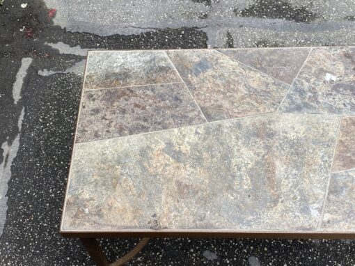 1950/70 Wrought Iron Coffee Table With Correze Slate Top Spacer 90.5 X 45.5 X H 45 cm - Image 17