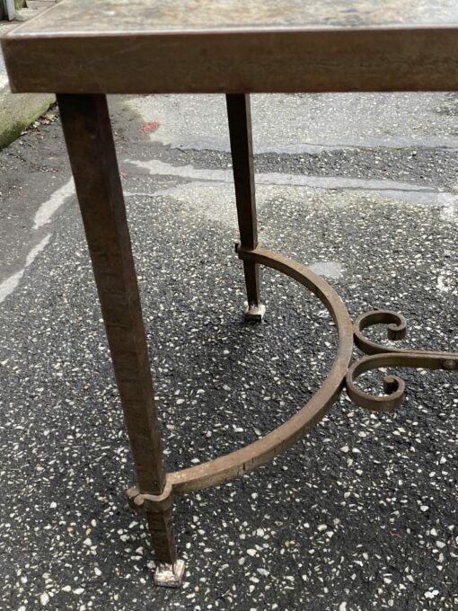 1950/70 Wrought Iron Coffee Table With Correze Slate Top Spacer 90.5 X 45.5 X H 45 cm - Image 15