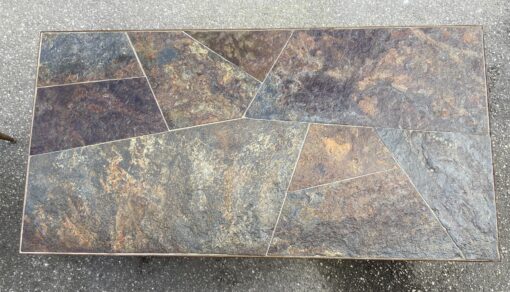 1950/70 Wrought Iron Coffee Table With Correze Slate Top Spacer 90.5 X 45.5 X H 45 cm - Image 3