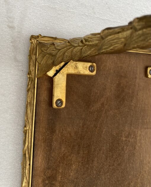 1970′ Pair Of Sofa Ends Maison Charles, Jansen Or Baguès Palm Tree Decor In Gilt Bronze With Aged Mirror Trays 71 X 32 X H 54 cm - Image 3