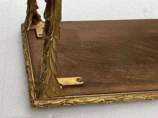 1970′ Pair Of Sofa Ends Maison Charles, Jansen Or Baguès Palm Tree Decor In Gilt Bronze With Aged Mirror Trays 71 X 32 X H 54 cm - Image 4