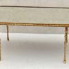 1970′ Maison Charles Oval Coffe Table, Jansen Or Baguès Palm Tree Decor in Gilt Bronze with Aged Mirror Tops 112 X 48 X H 40 CM