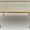 1970′ Maison Charles Oval Coffe Table, Jansen Or Baguès Palm Tree Decor in Gilt Bronze with Aged Mirror Tops 112 X 48 X H 40 CM - Image 4