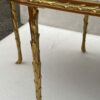 1970′ Maison Charles Oval Coffe Table, Jansen Or Baguès Palm Tree Decor in Gilt Bronze with Aged Mirror Tops 112 X 48 X H 40 CM - Image 7