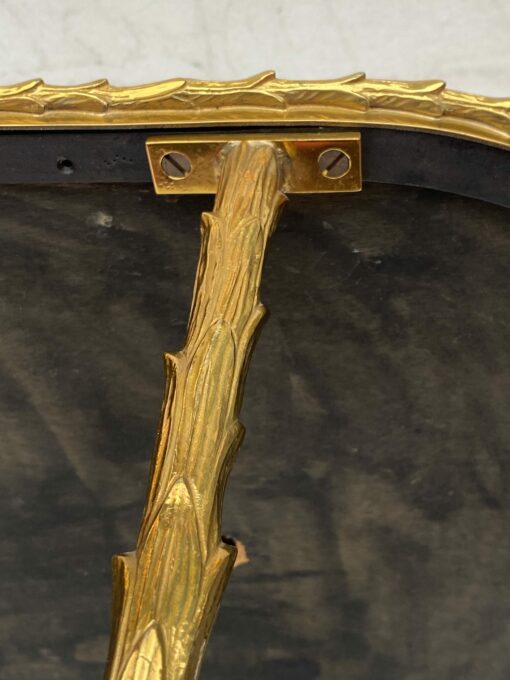 1970′ Maison Charles Oval Coffe Table, Jansen Or Baguès Palm Tree Decor in Gilt Bronze with Aged Mirror Tops 112 X 48 X H 40 CM - Image 11
