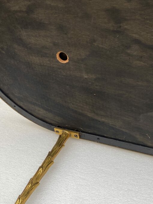 1970′ Maison Charles Oval Coffe Table, Jansen Or Baguès Palm Tree Decor in Gilt Bronze with Aged Mirror Tops 112 X 48 X H 40 CM - Image 12