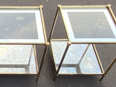 1970′ Pair Of Guy Lefevre Sofa Ends In Brass For Maison Jansen 34 X 34 X H 40 cm