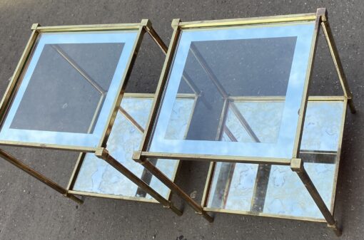 1970′ Pair Of Guy Lefevre Sofa Ends In Brass For Maison Jansen 34 X 34 X H 40 cm - Image 4